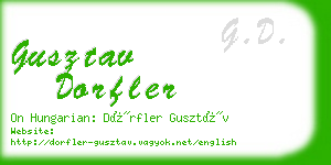 gusztav dorfler business card